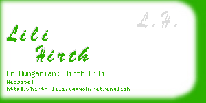 lili hirth business card